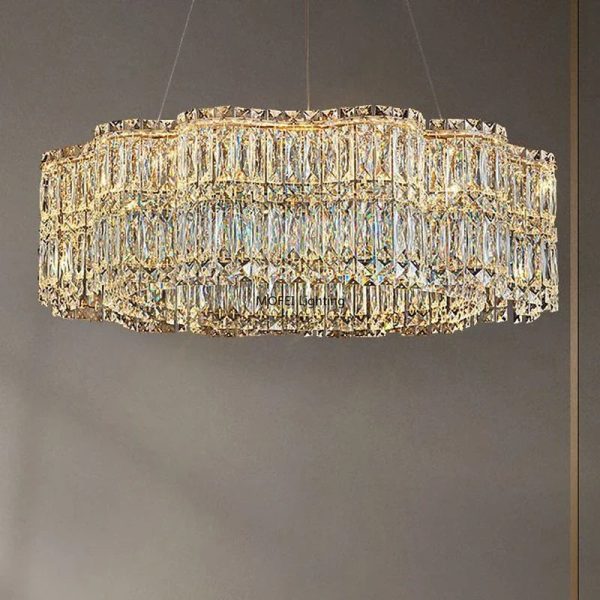 Axyaa Crystal Chandelier - Elegant Light Luxury Style for Living Room, Hall, Restaurant
