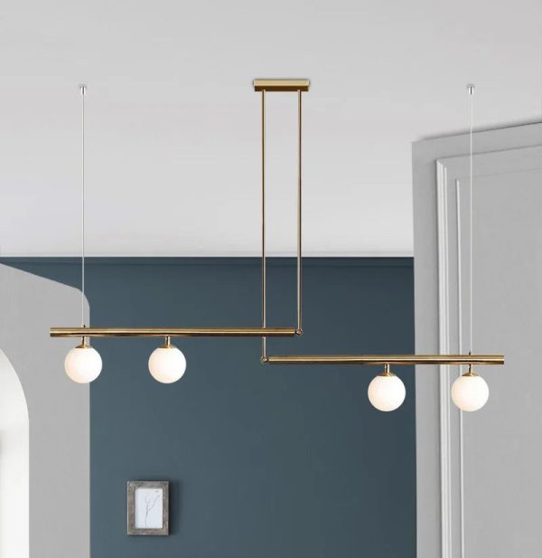 Axyaa Modern Minimalist Linear Pendant Light: Stylish Nordic Chandelier for Living Room & Restaurant.