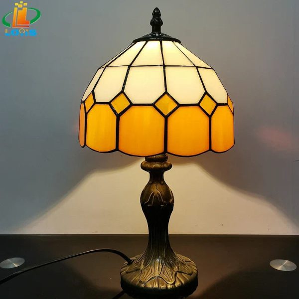 Nordic Plaid Table Lamp Axyaa Collection: Chic Modern Glass Lighting for Bedside Study